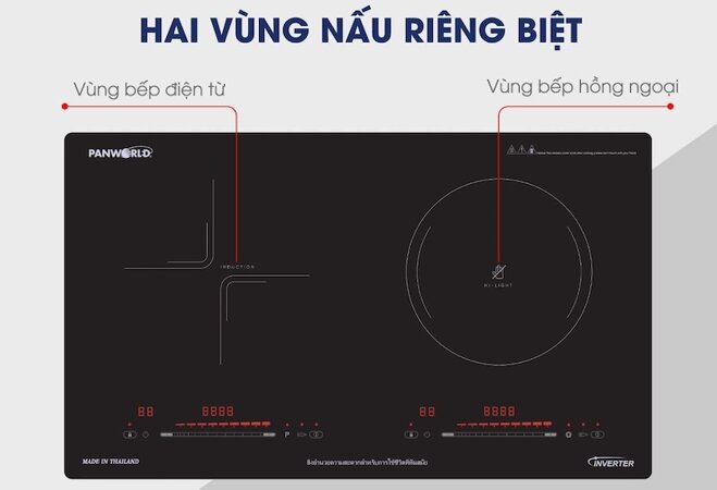 Bếp điện từ Panworld PW-1983 thiết kế sang trọng, hiện đại