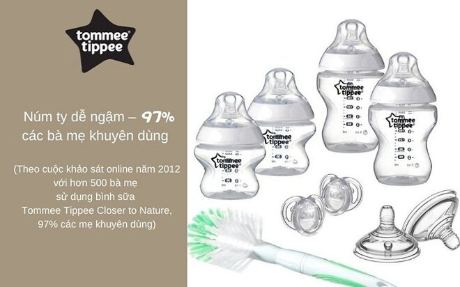 So sánh bình sữa Tommee Tippee, Pigeon và Dr.brown