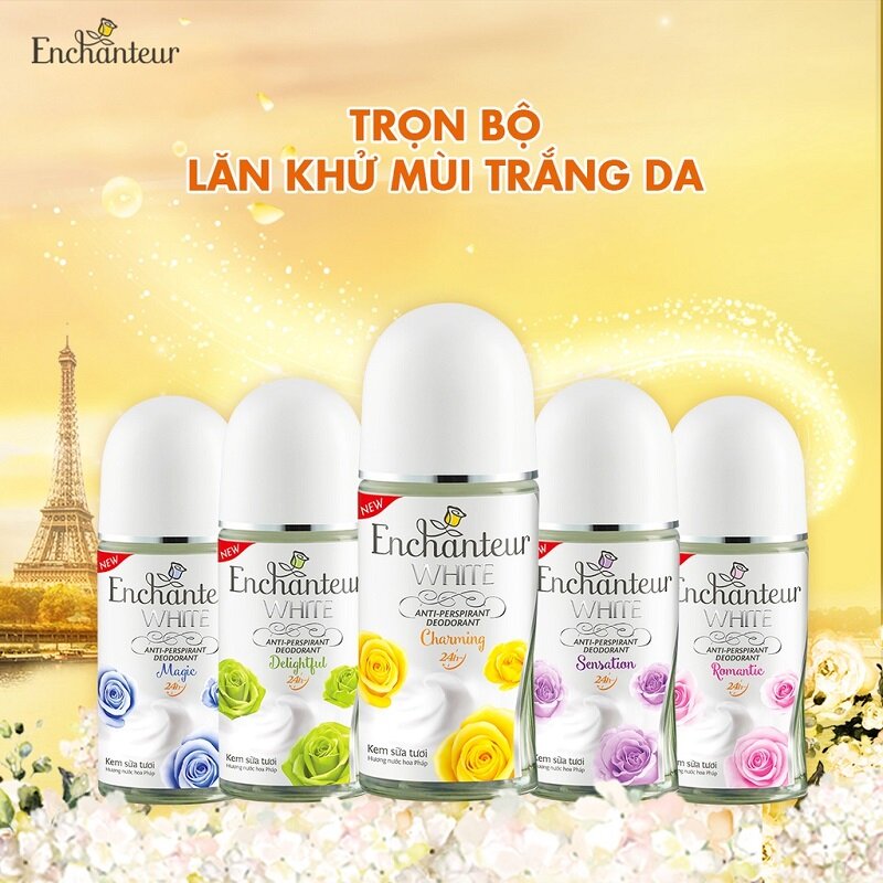 lăn khử mùi trắng da enchanter white