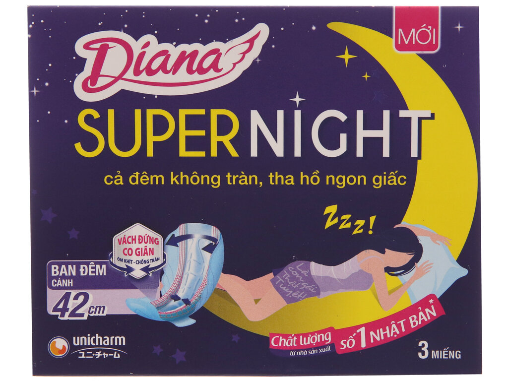 Băng vệ sinh ban đêm có cánh Diana Super Night 35cm 
