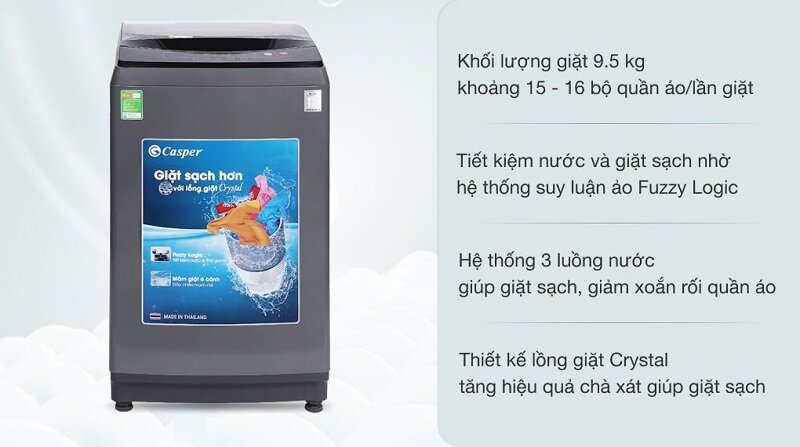 Top 3 máy giặt Casper 9 - 9.5 kg giá rẻ dưới 5 triệu đồng rất đáng mua hiện nay