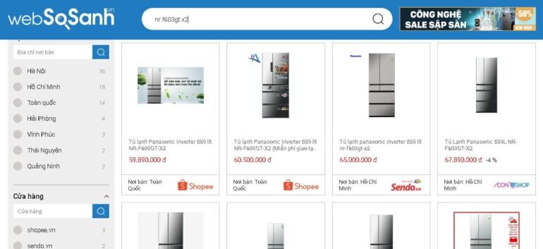 Giá tủ lạnh Panasonic NR-F603GT-X2 589 lít  bao nhiêu tiền?