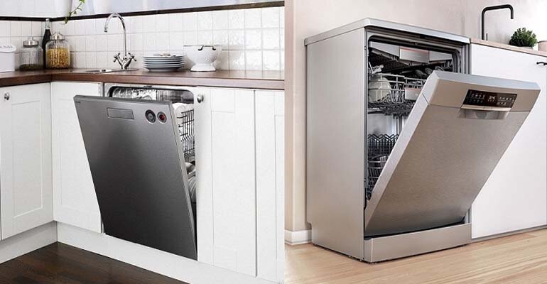 Máy rửa bát âm tủ toàn phần nặng 56kg và âm bán phần nặng 49kg Máy rửa bát Bosch