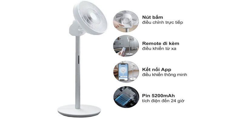 Quạt sạc điện Xiaomi Smartmi Gen 3 Pro sở hữu động cơ không chổi than quạt tích điện Xiaomi Smartmi Gen 3 Pro