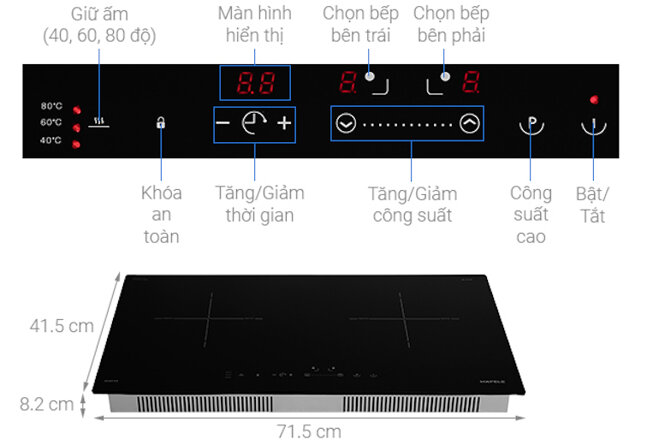 Tính năng của bếp từ Hafele hc-i2712a