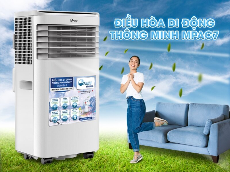 Điều hòa di động 7000 BTU FujiE MPAC7 giá chỉ 4 triệu, làm mát tốt phòng nhỏ