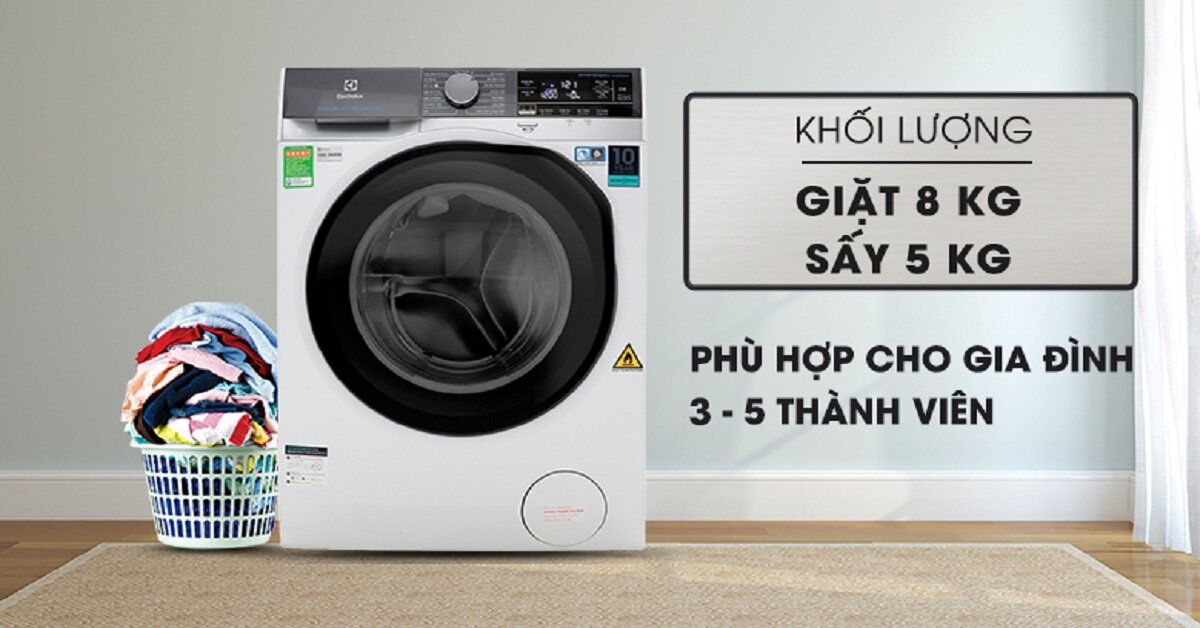 máy giặt sấy electrolux 8kg sấy 5 kg