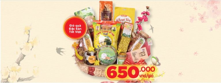 Giỏ quà Tết đặc sản Việt Nam - Giá tham khảo: 650.000 vnđ