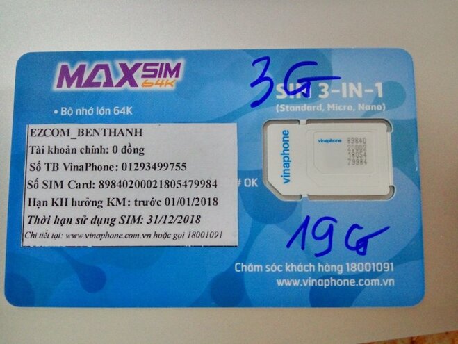  Số seri sim có in sẵn trên thẻ sim