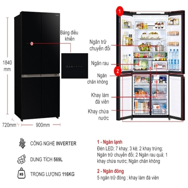 Tủ lạnh Hitachi R-WB640VGV0