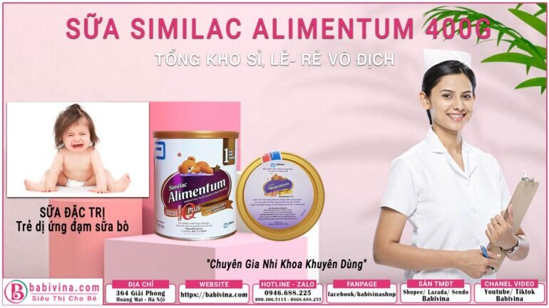 Sữa Similac Alimentum 400g cho trẻ 0-12 tháng, dị ứng đạm sữa bò, dị ứng sữa công thức 