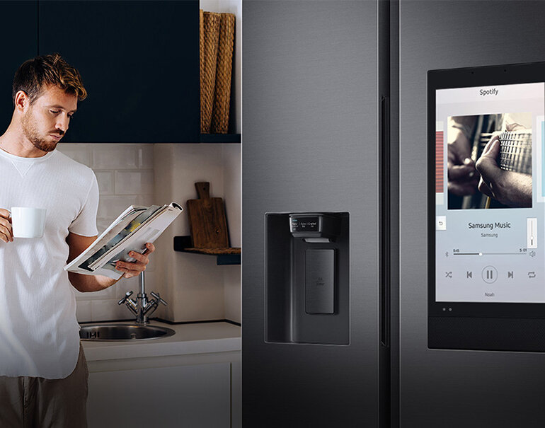 Tủ lạnh Samsung có màn hình có thể kết nối internet mở ra những điều không tưởng