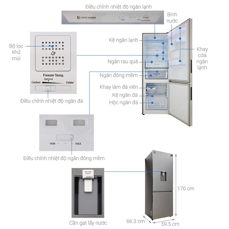 Tủ lạnh Samsung ngăn đá dưới 