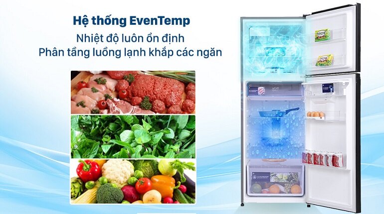 Hệ thống EvenTemp của tủ lạnh Electrolux Inverter 312L ETB3440K-A giúp đảm bảo thực phẩm luôn giữ ở trạng thái tươi ngon nhất
