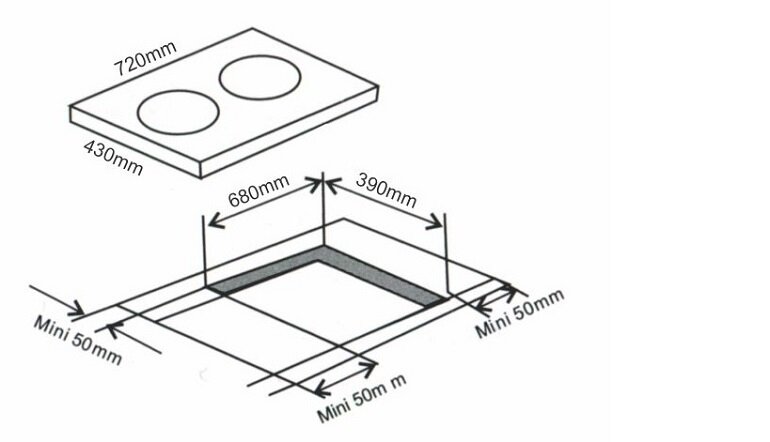 Kích thước của bếp từ âm Arber AB-2021