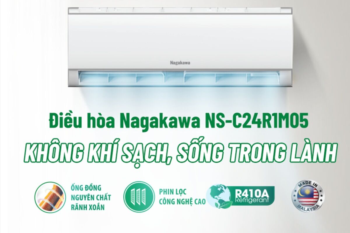 Giá siêu rẻ, điều hòa Nagakwa NS-C24R1M05 làm mát hiệu quả cho phòng 30 - 40m2