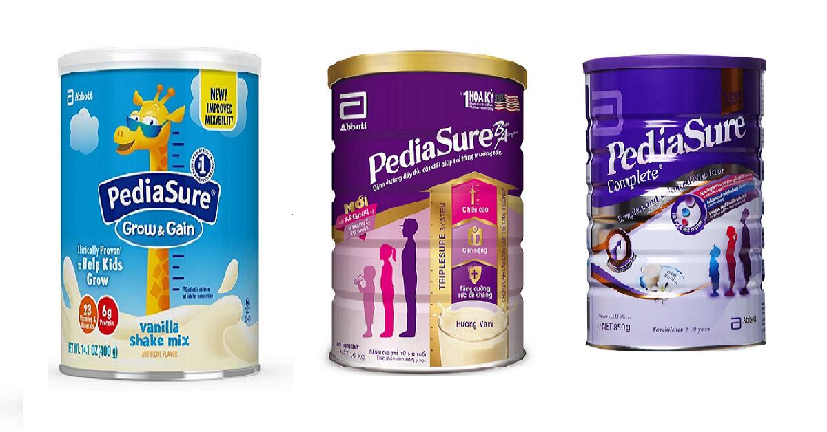 Giá sữa Pediasure 400g, 850g, 1.6kg bao nhiêu tiền?