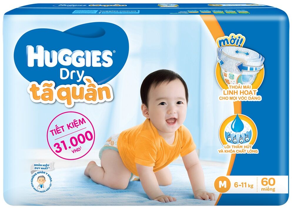 Giá tã quần Huggies cập nhật mới nhất trong tháng 5/2017