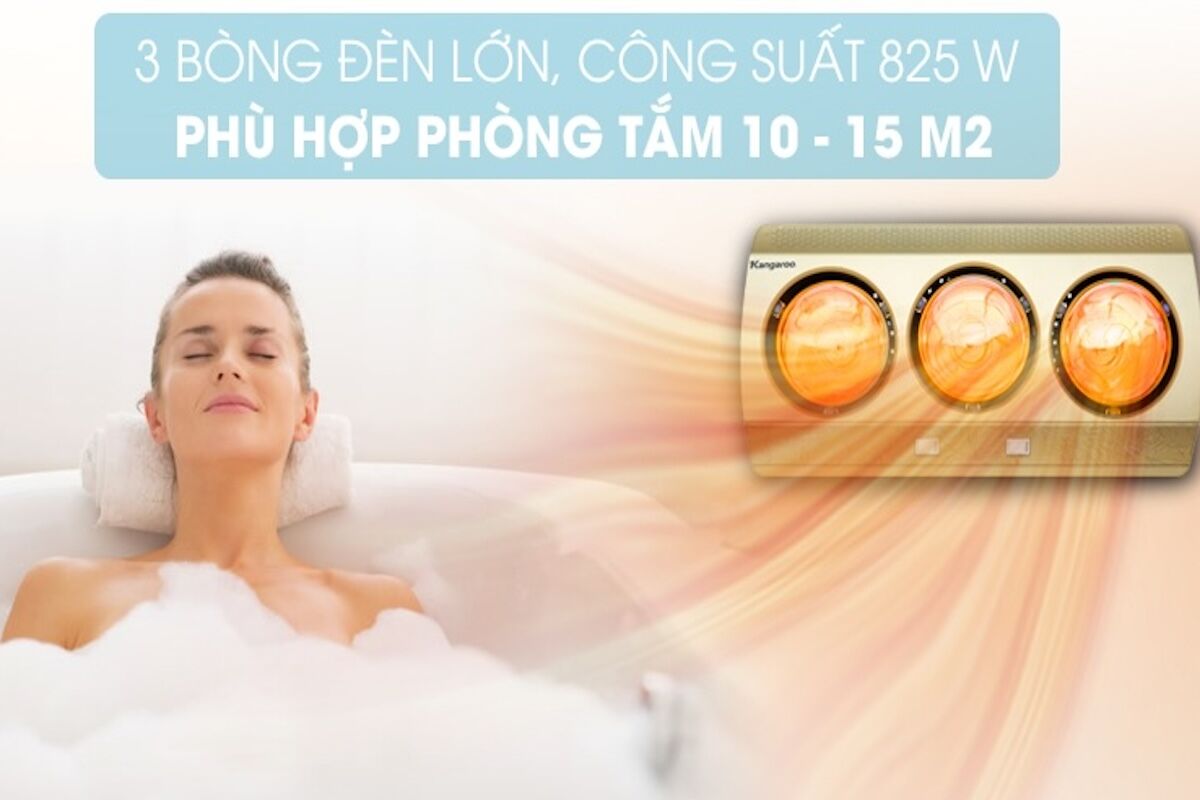 Giới thiệu 3 chiếc đèn sưởi Kangaroo 3 bóng an toàn, tiện lợi, tiết kiệm điện
