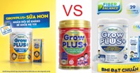 Giữa sữa Nutifood GrowPLUS+ Sữa Non vàng với đỏ và trắng - loại nào tốt hơn?