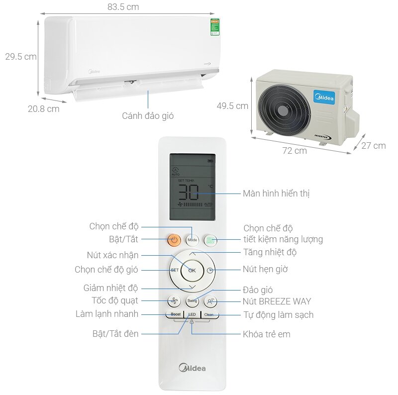 Giá điều hòa Midea inverter MSAGA-13CRDN8 giảm sâu nhưng có nên mua không?