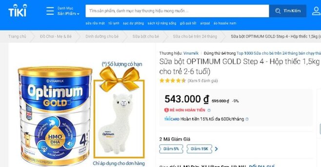 Mua sữa Optimum Gold 4 khuyến mãi được tặng gấu bông Optimum Gold