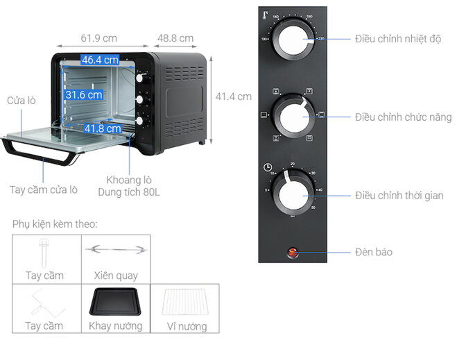 Lò nướng 80l Sanaky LN.VH809S2D