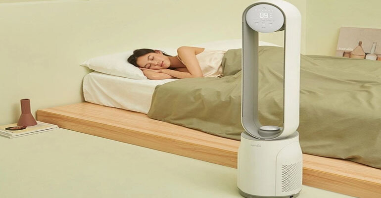 Quạt tích điện không cánh KEHEAL A2 có thể quạt xa lên đến 10m quạt tích điện không cánh KEHEAL A2