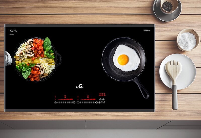 Bếp từ âm 2 vùng nấu Bauer BE-820GT hoạt động mạnh mẽ, tiết kiệm điện hiệu quả