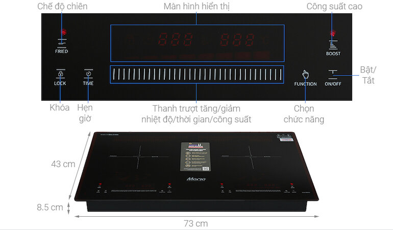 Bếp cũng được trang bị nhiều chức năng nấu ăn đa dạng