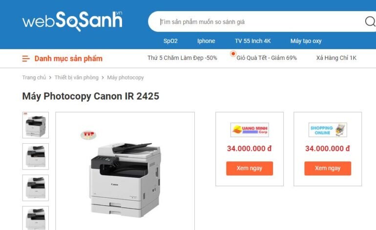 Giá máy photocopy - máy in Canon A3 imageRUNNER 2425