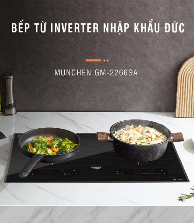 Bếp từ Munchen GM2266SA khá cao, từ 18.9 – 19.9 triệu đồng