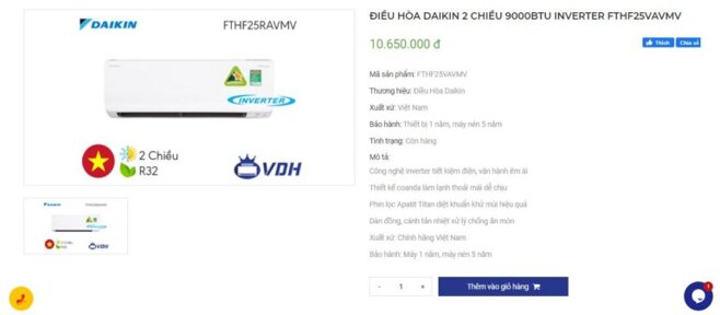 điều hòa 2 chiều Daikin FTHF25VAVMV