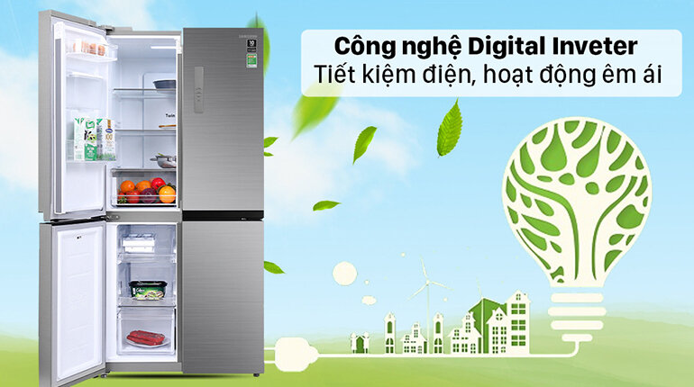 Công nghệ Digital Inverter của tủ lạnh Samsung Inverter 488 lít RF48A4010M9/SV giúp tiết kiệm điện tối ưu