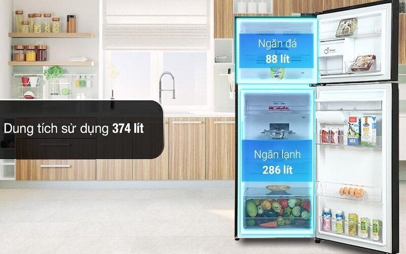 Tủ lạnh LG Inverter 314 lít LTD31BLM có thiết kế 2 cánh, 2 ngăn riêng biệt