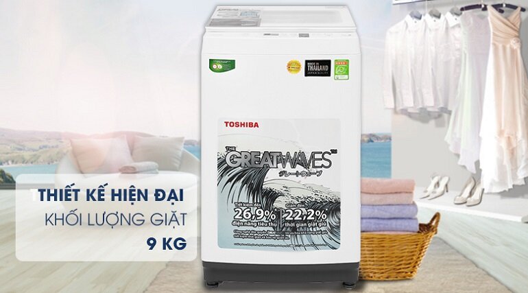 Máy giặt Toshiba cửa trên 9 kg AW-K1000FV(WW)