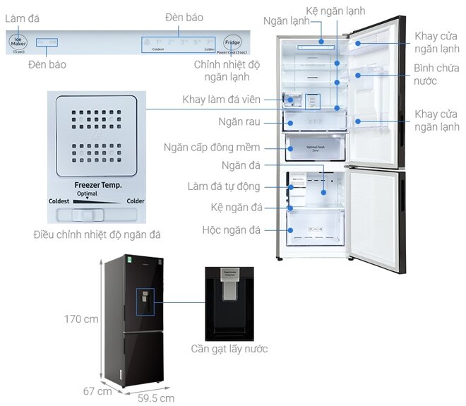 Tủ lạnh Samsung Inverter 307 lít RB30N4190BY/SV phù hợp với gia đình 3 - 4 người