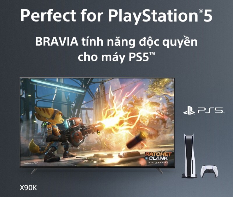 Sony XR-55X90K tương thích hoàn hảo với máy chơi game PlayStation 5