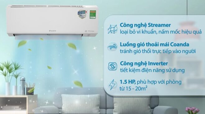 Điều hòa inverter 12000BTU Daikin ATKF35XVMV