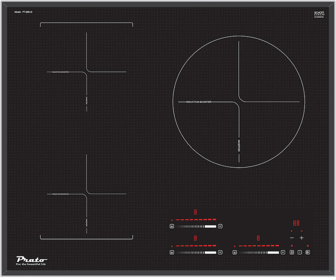 Bếp từ ba Prato PT-668.I3 sở hữu thiết kế hiện đại 