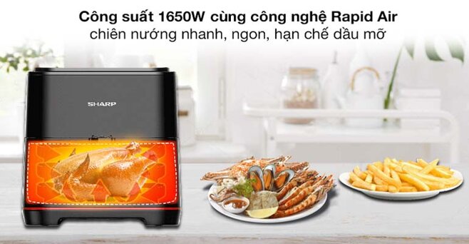 nồi chiên không dầu Sharp KF-AF70EV-BK