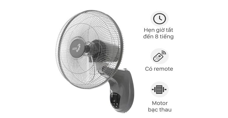 ASIAvina - VY377990 tích hợp 3 tốc độ gió cho bạn lựa chọn Quạt treo tường ASIAvina - VY377990