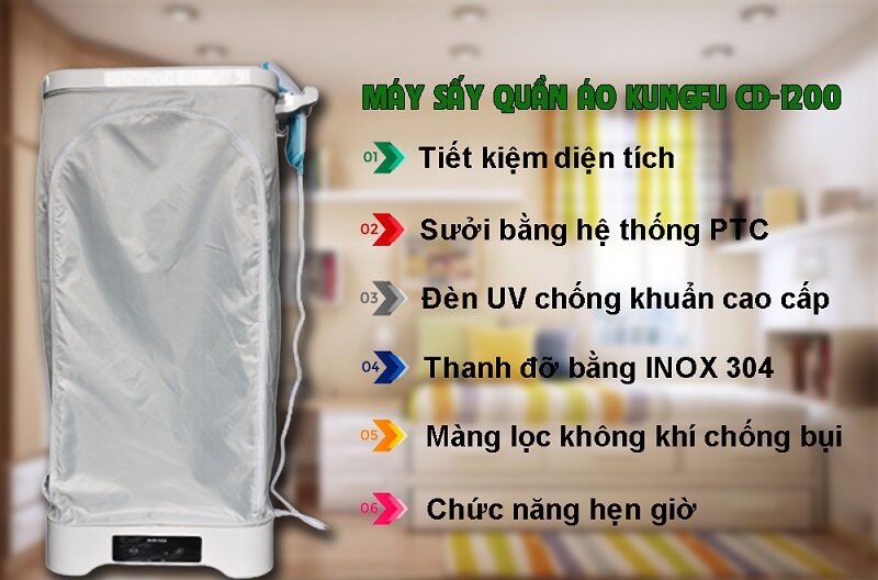 Top 4 tủ sấy quần áo Kungfu chất lượng tốt giá rẻ dưới 2,5 triệu đồng