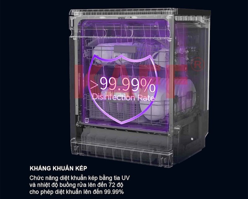 Máy rửa bát Kaff KF-GARDE820 diệt khuẩn tối ưu, tiết kiệm thời gian