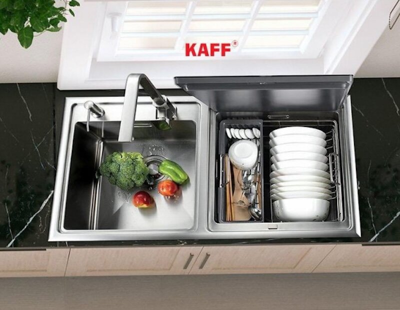 Tìm hiểu tính năng nổi bật của máy rửa bát kết hợp bồn rửa 6 bộ Kaff KF-SWM6
