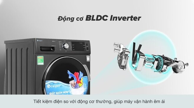 Giá máy giặt Casper Inverter 12.5 kg WF-125I140BGB giảm còn 6 triệu đồng, rất đáng mua hiện nay