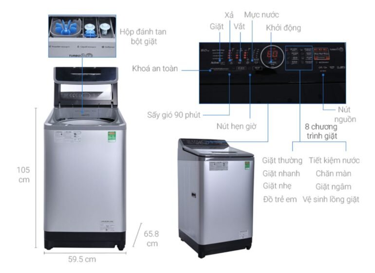 Máy giặt nước nóng Panasonic 9kg NA-F90V5LMX