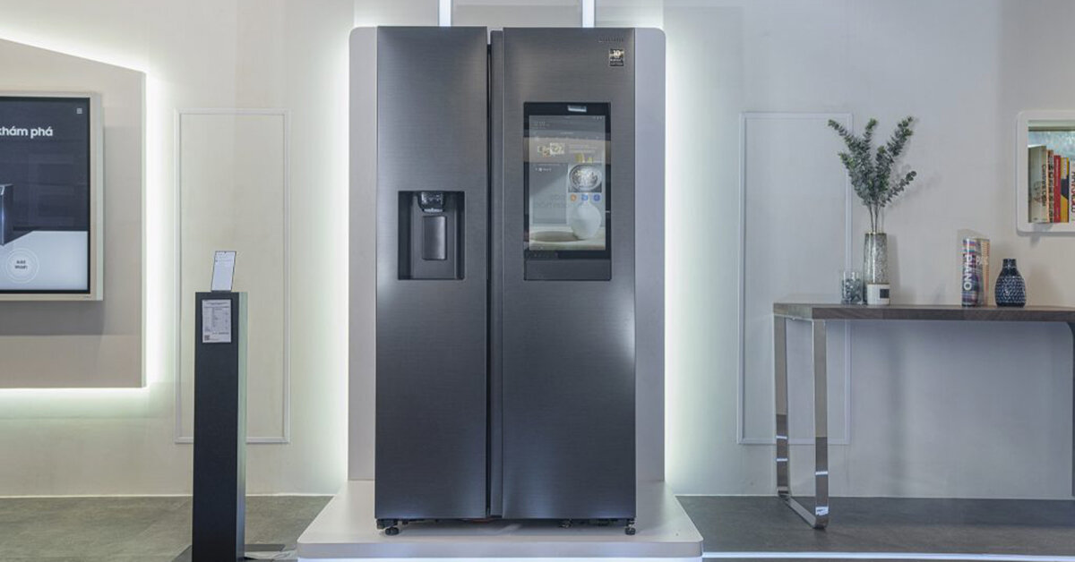 Hình dáng tủ lạnh Samsung được thiết kế vô cùng đẳng cấp và sang trọng