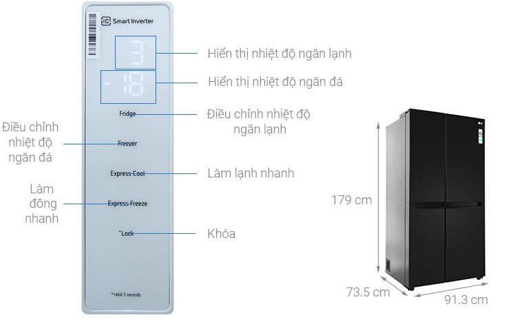 Hướng dẫn sử dụng bảng màn hình LED của tủ lạnh LG GR-B257WB