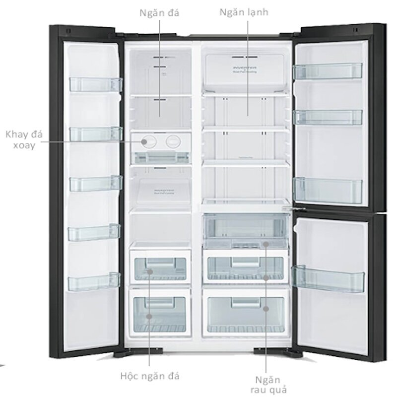 Tủ lạnh Hitachi Inverter 590 Lít R-M800PGV0: Làm lạnh nhanh, giữ thực phẩm tươi ngon